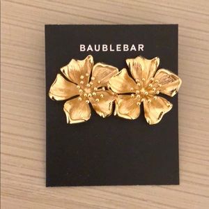 Bauble bar gold flower earrings